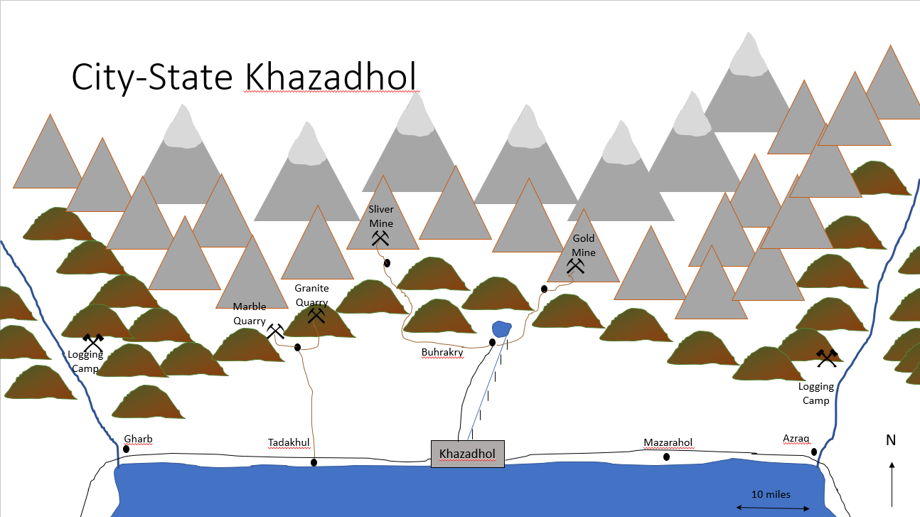 Map of the city-state region of Khazadhol
