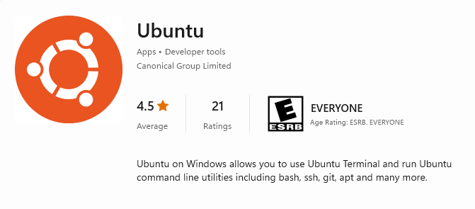 Ubuntu logo in microsoft store